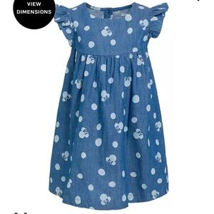 Disney Minnie Mouse Chambray Denim Skater Girls Dress size 10/12 Blue